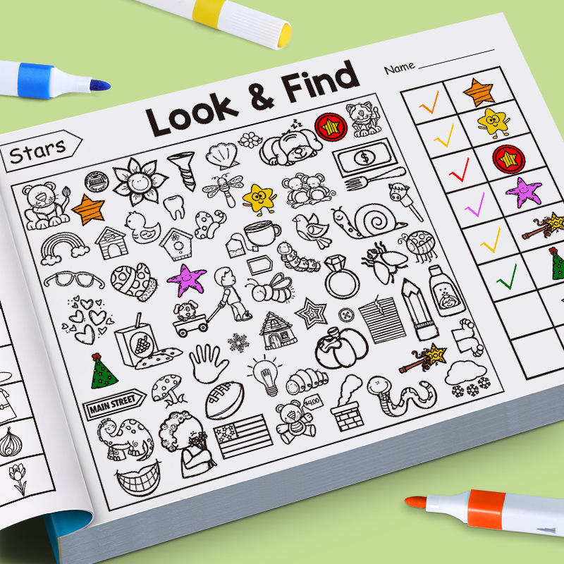 Kids Education Laptop - Libro para colorear de objetos ocultos