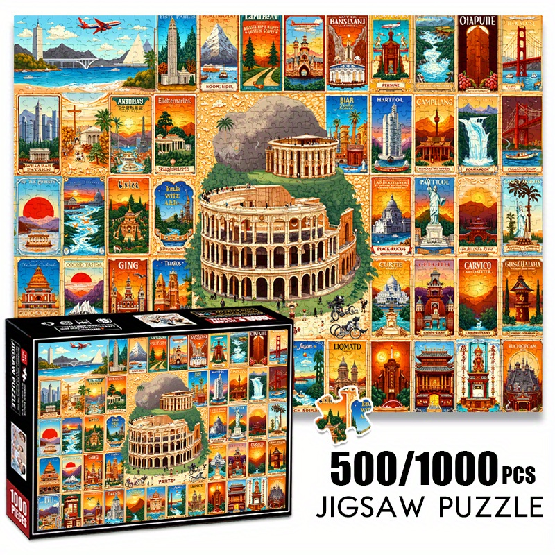 Puzzle Map World - Rompecabezas de papel de 500/1000 Uds.,
