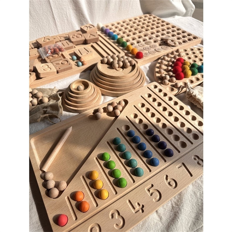 Montessori Shelf Toy - Juguetes sensoriales de madera Montessori, semis