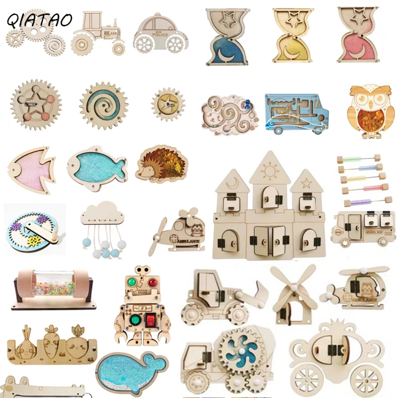 Kids Educational Box - Tablero ocupado Montessori, accesorios de madera