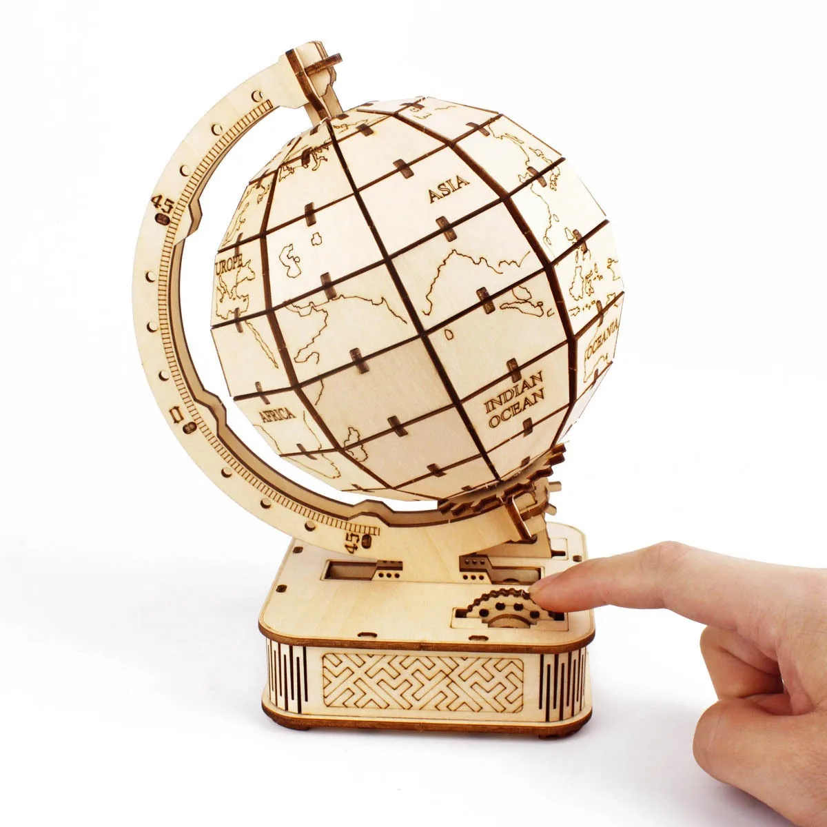 Puzzle Map World - Rompecabezas de madera con globo 3D,