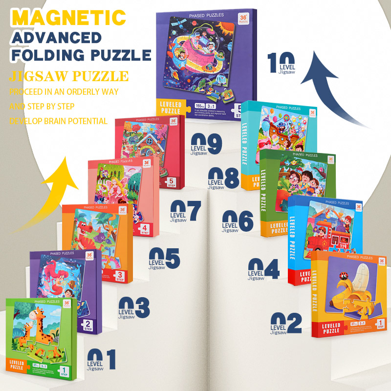 Kids Educational Box - Rompecabezas Magnético de Madera para Niños,