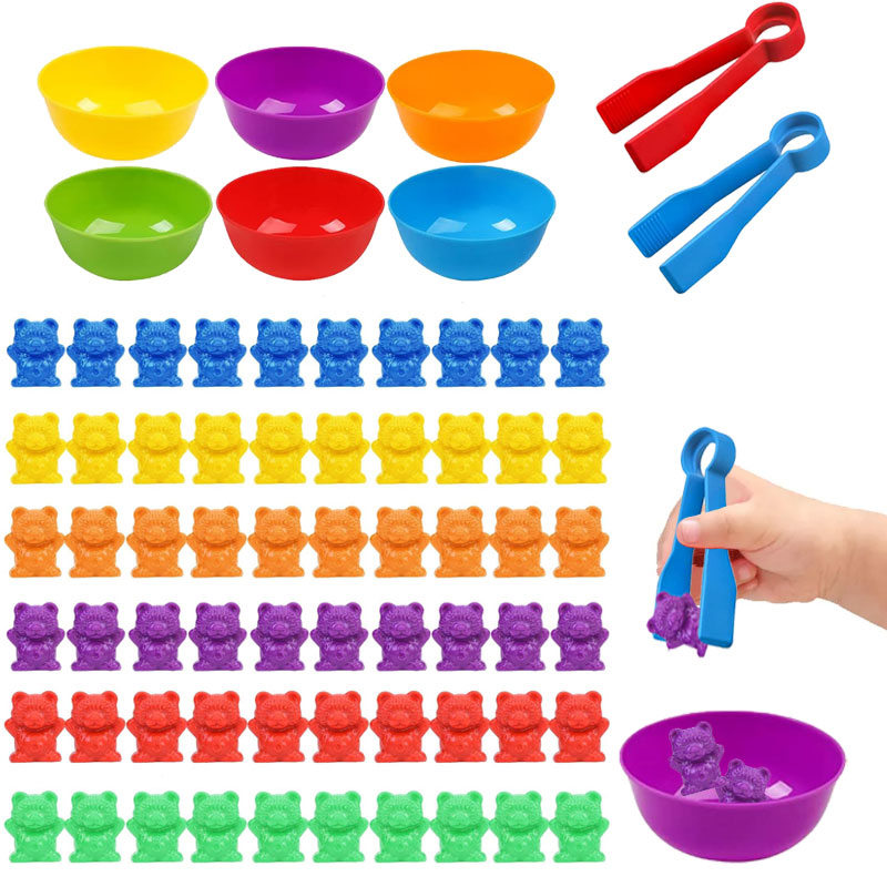Montessori Shelf Toy - Conteo de osos, juegos a juego,