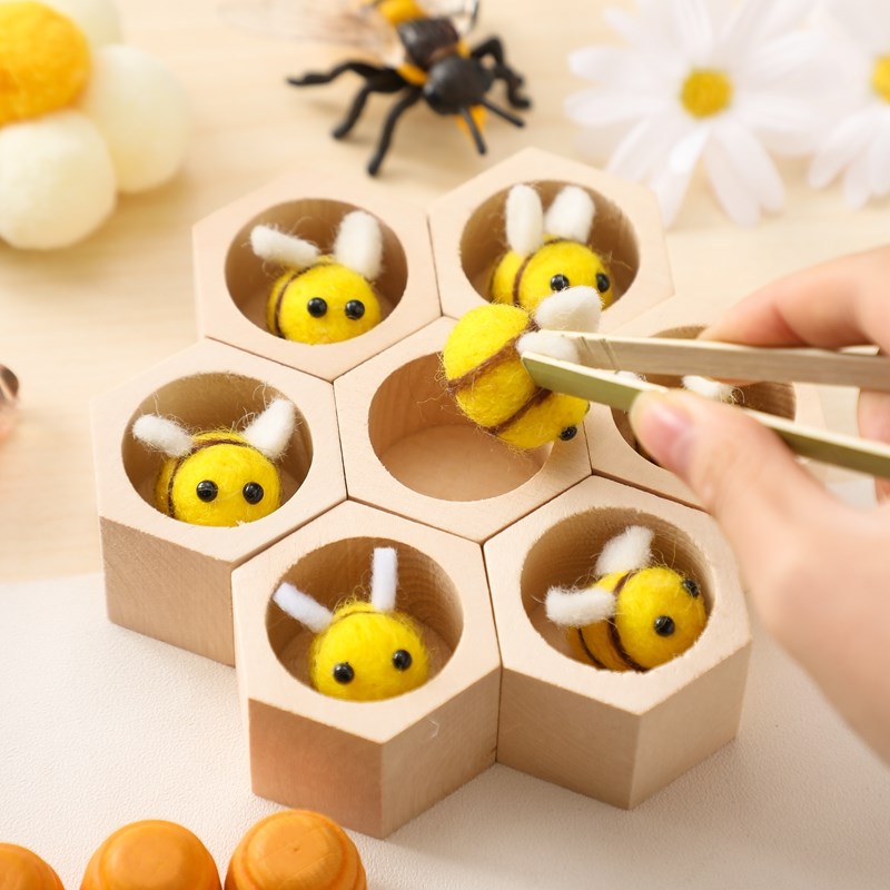 Montessori Shelf Toy - Juguetes Sensoriales de Abeja para Recién