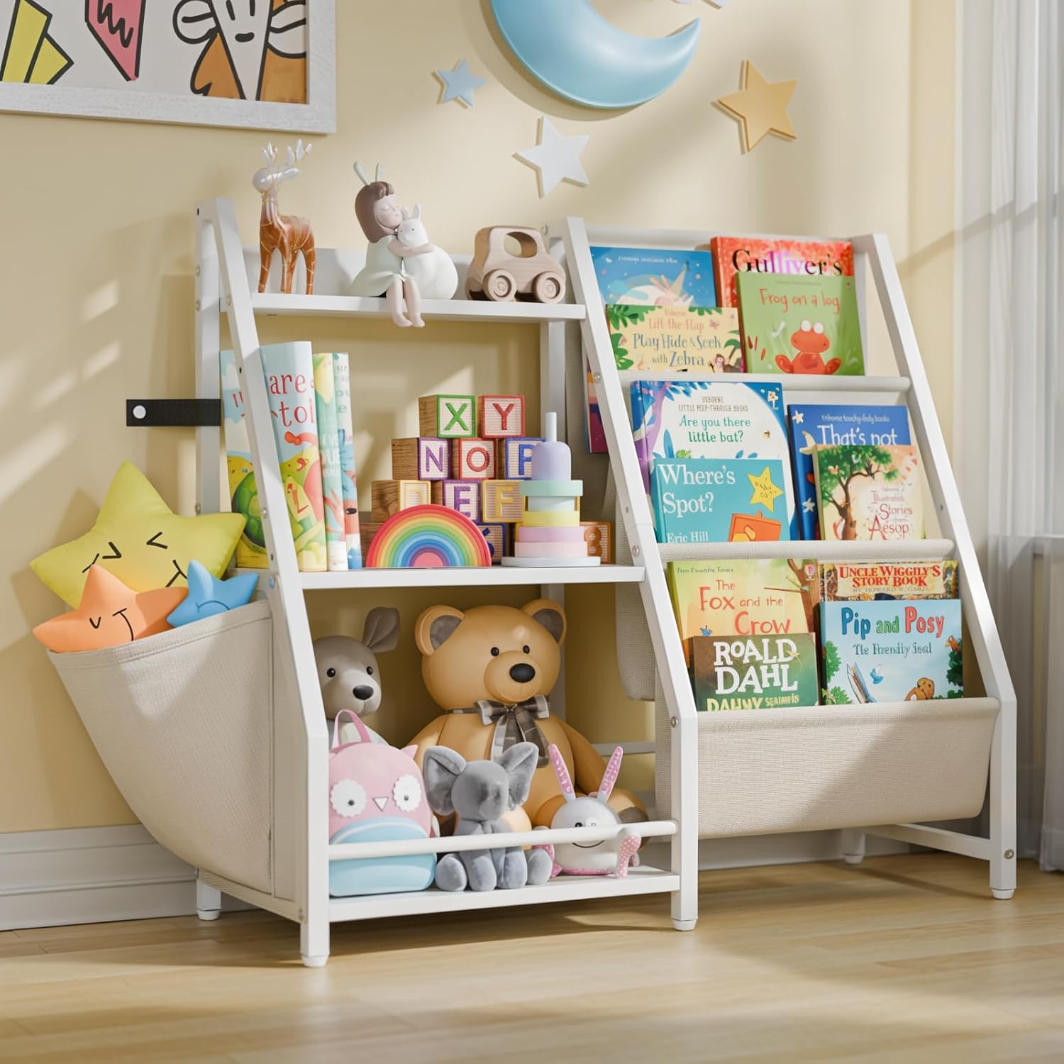 Montessori Shelf Toy - Estantería de 3 Niveles para Libros