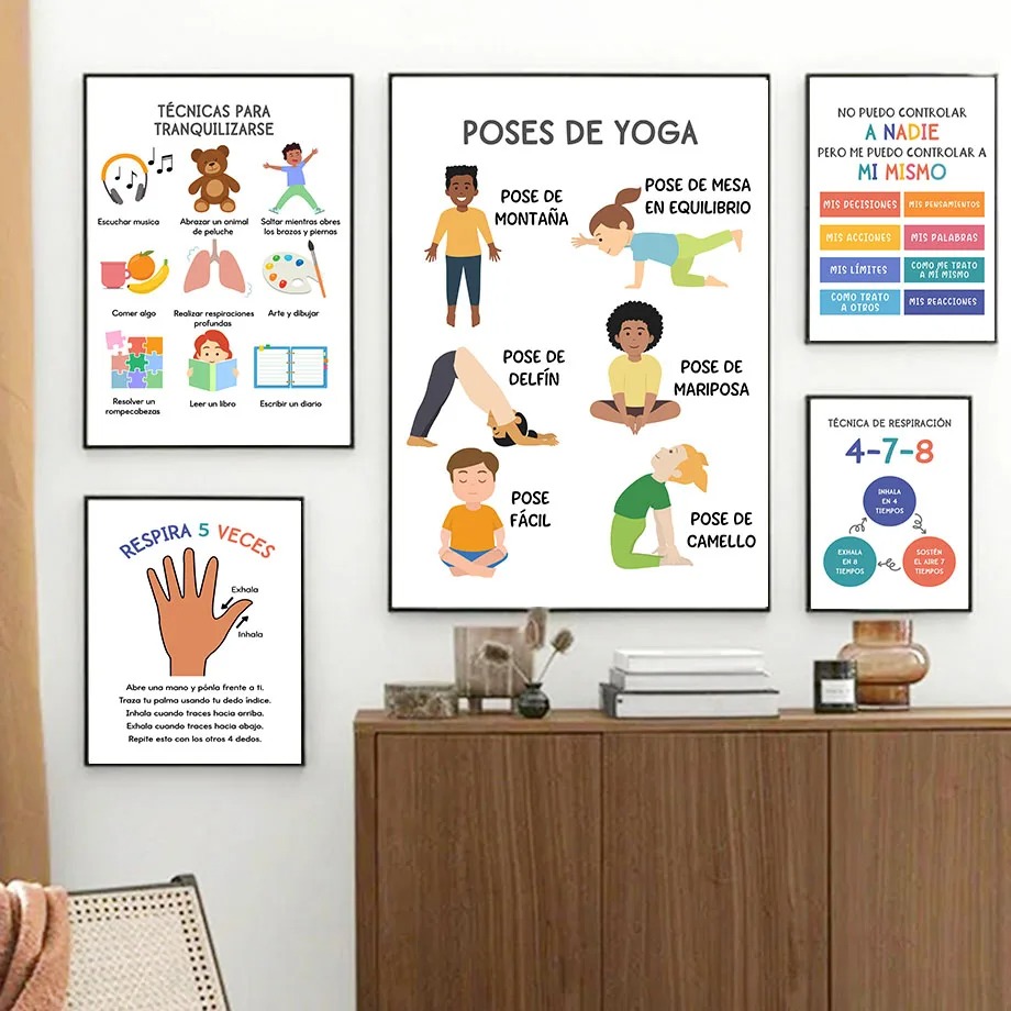 Póster educativo para niños en - Kids Yoga Education reseña y precio