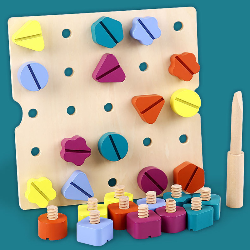 Tuerca de tornillo de madera p - Montessori Shelf Toy reseña y precio