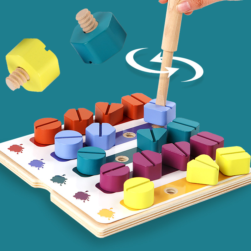 Tuerca de tornillo de madera p - Montessori Shelf Toy reseña y precio