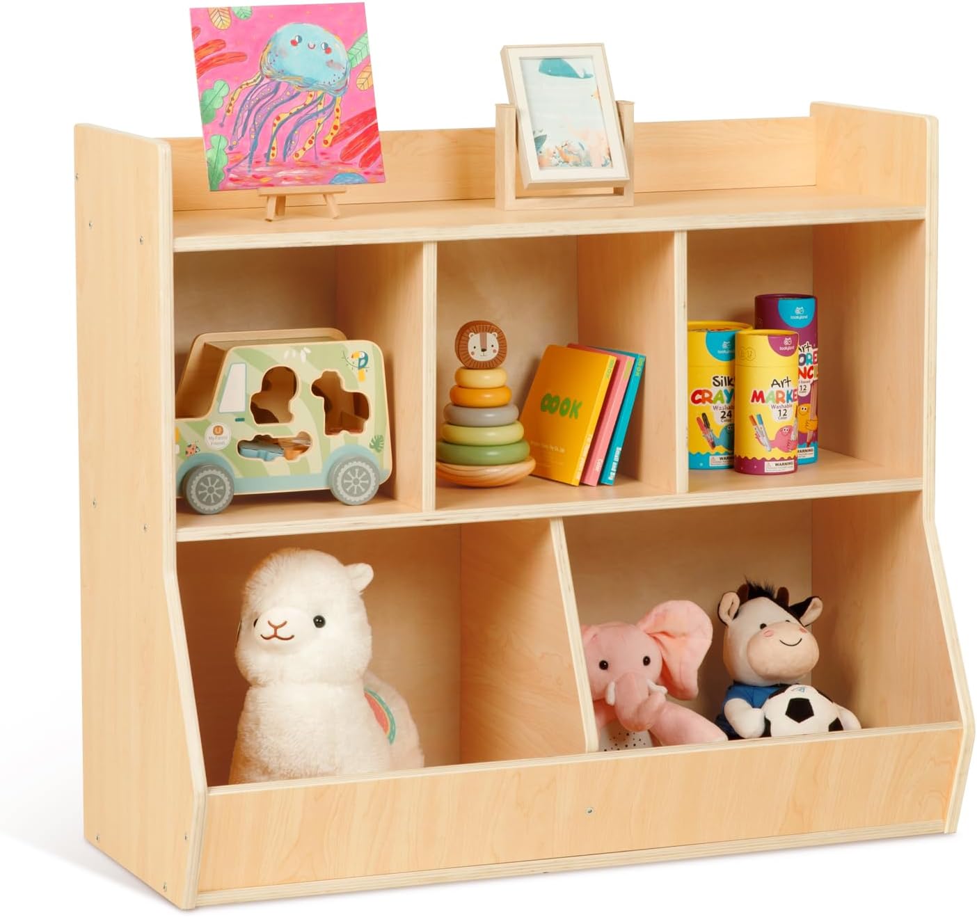 Estantería de Madera de 5 Comp - Montessori Shelf Toy reseña y precio