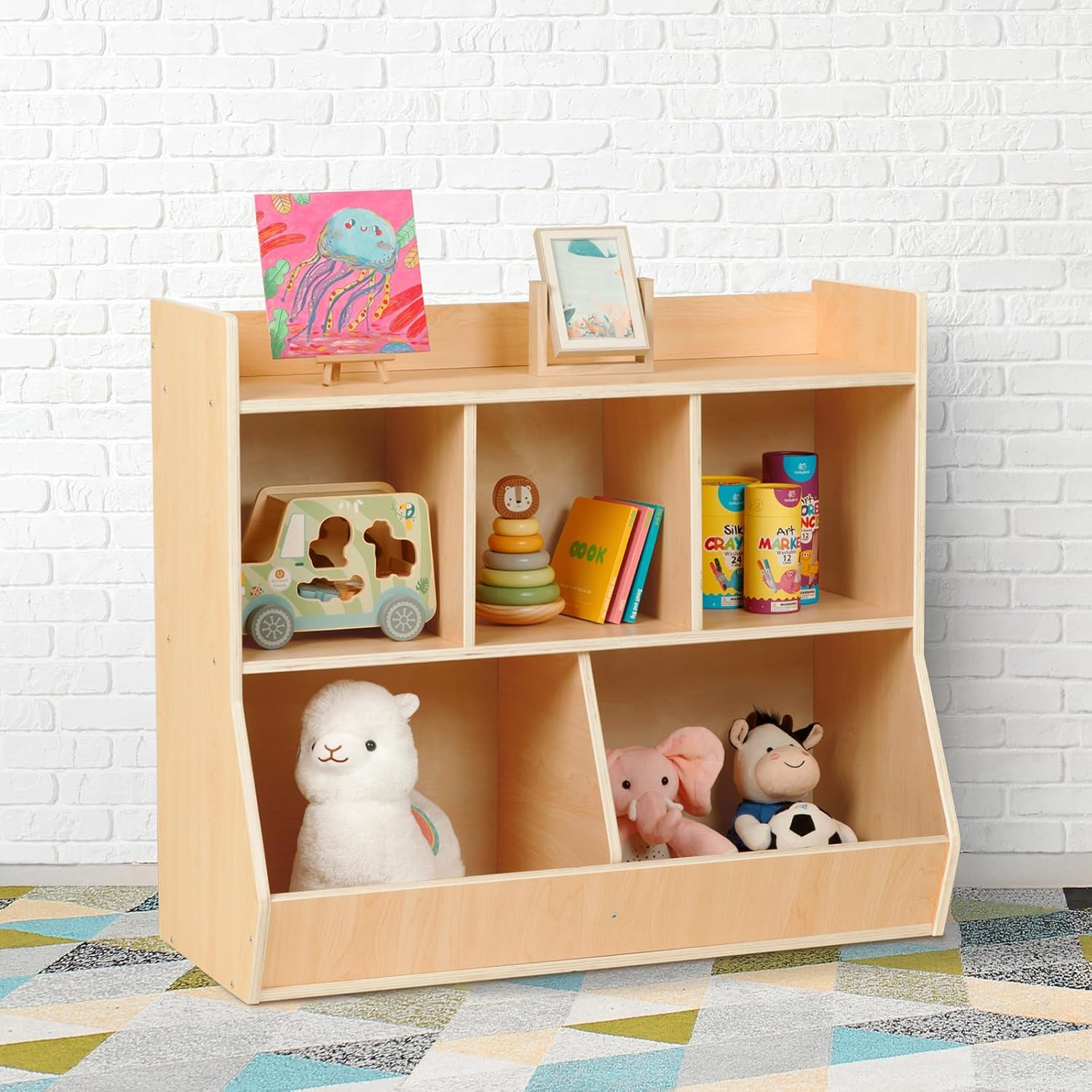 Estantería de Madera de 5 Comp - Montessori Shelf Toy reseña y precio