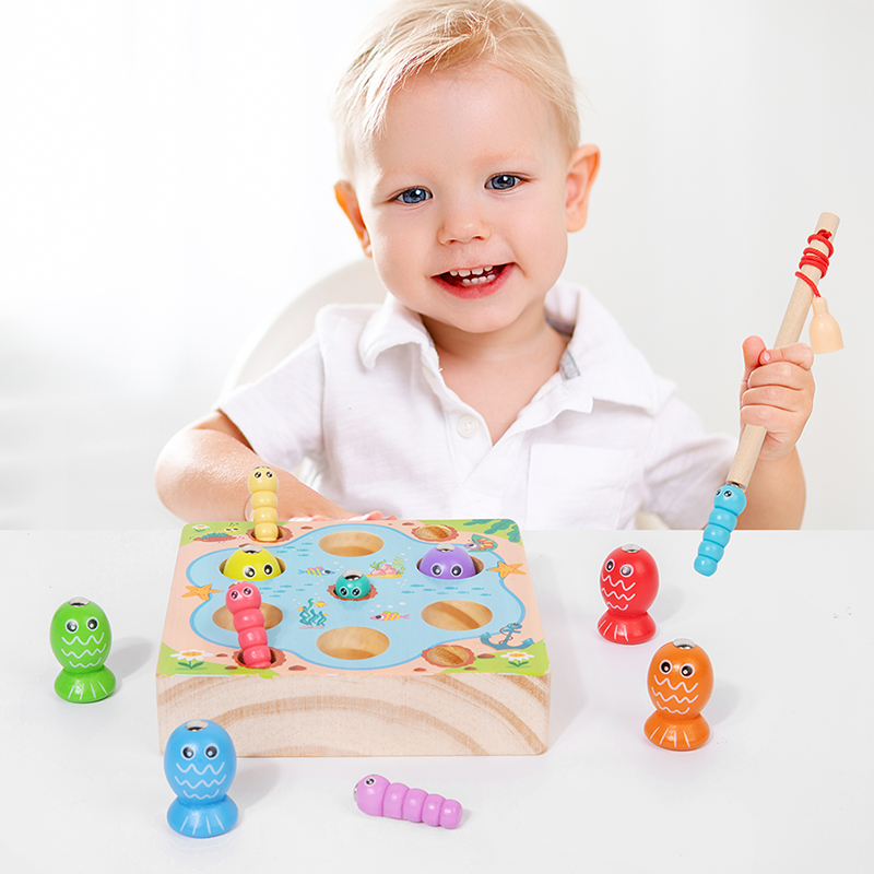 Juego de pesca de madera para  - Montessori Shelf Toy reseña y precio