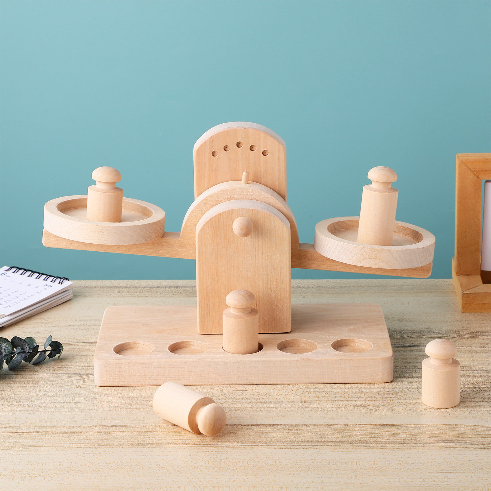 1 Juego de balanza de madera,  - Kids Education Calculator reseña y precio