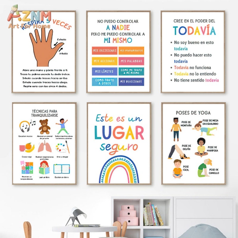 AZNM Impresión en Lienzo de Sa - Kids Yoga Education reseña y precio